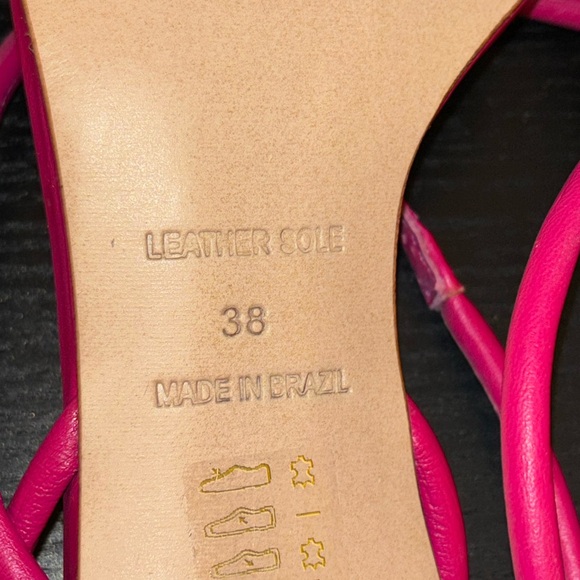 L’Intervalle Fresh Berry Leather Strappy Low Heel Sandal, Size 38 WORN ONCE - Picture 4 of 12